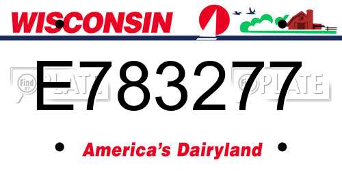 E783277 Wisconsin License Plate