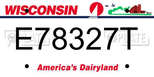 E78327T Wisconsin License Plate
