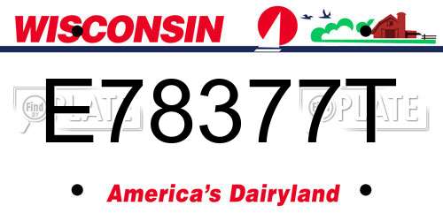E78377T Wisconsin License Plate