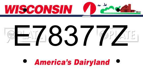 E78377Z Wisconsin License Plate