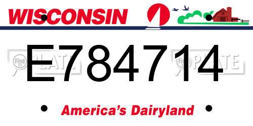 E784714 Wisconsin License Plate