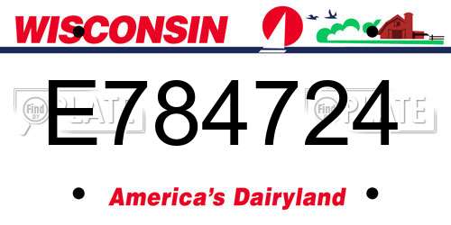 E784724 Wisconsin License Plate