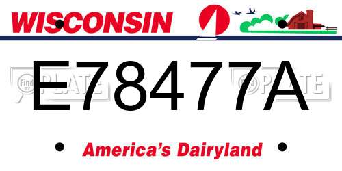 E78477A Wisconsin License Plate