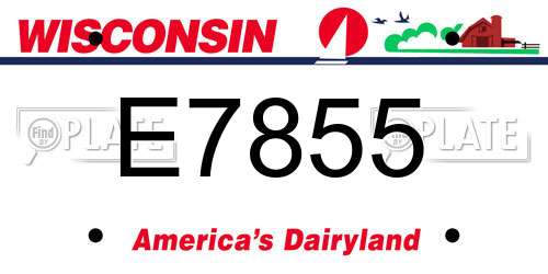 E7855 Wisconsin License Plate
