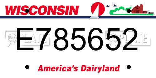 E785652 Wisconsin License Plate