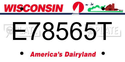 E78565T Wisconsin License Plate