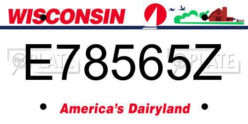 E78565Z Wisconsin License Plate