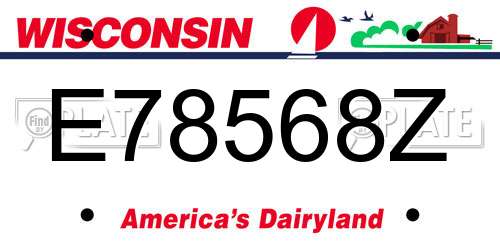 E78568Z Wisconsin License Plate