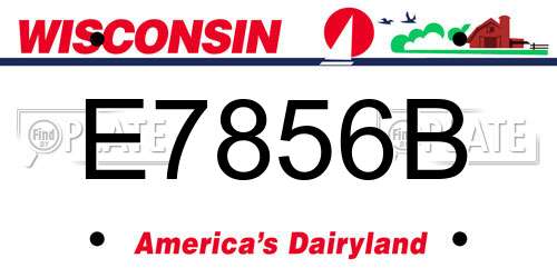 E7856B Wisconsin License Plate