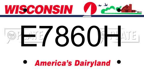 E7860H Wisconsin License Plate