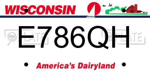 E786QH Wisconsin License Plate