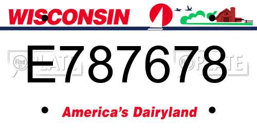 E787678 Wisconsin License Plate