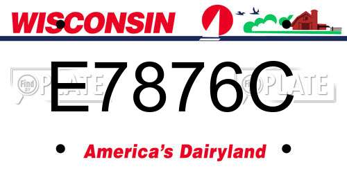 E7876C Wisconsin License Plate