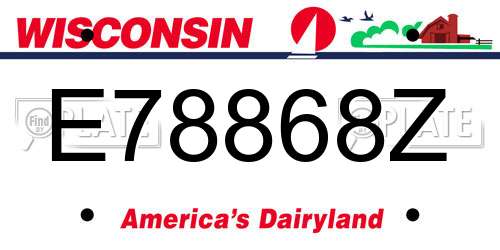 E78868Z Wisconsin License Plate