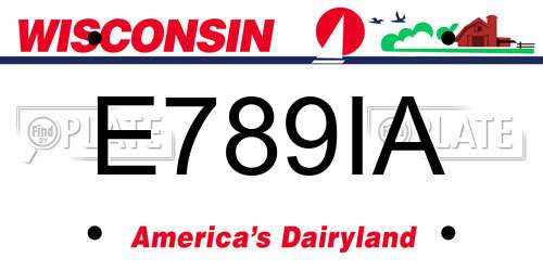 E789IA Wisconsin License Plate