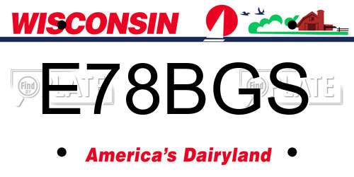 E78BGS Wisconsin License Plate