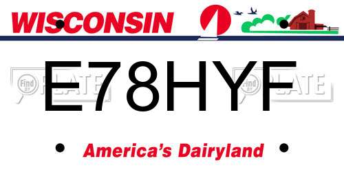 E78HYF Wisconsin License Plate