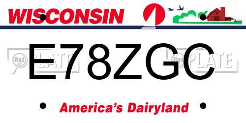 E78ZGC Wisconsin License Plate