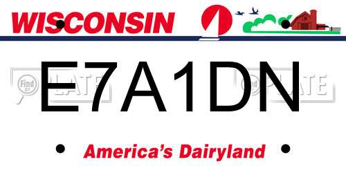 E7A1DN Wisconsin License Plate