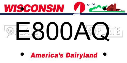 E800AQ Wisconsin License Plate