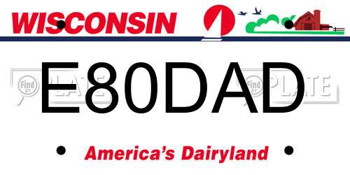 E80DAD Wisconsin License Plate