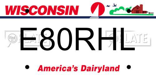 E80RHL Wisconsin License Plate