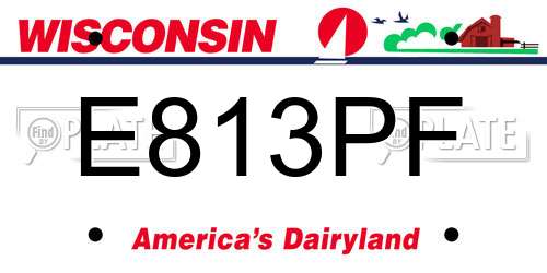 E813PF Wisconsin License Plate