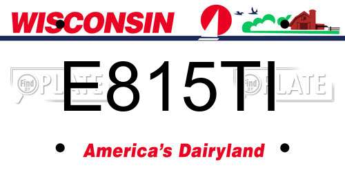 E815TI Wisconsin License Plate