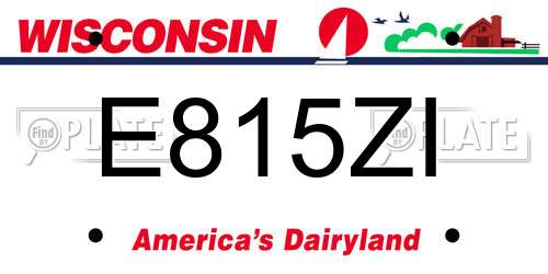 E815ZI Wisconsin License Plate