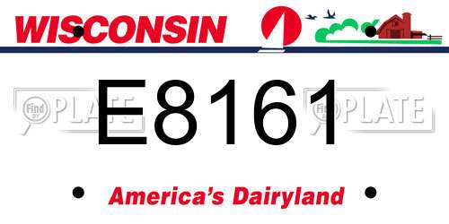 E8161 Wisconsin License Plate