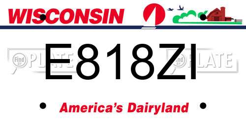 E818ZI Wisconsin License Plate