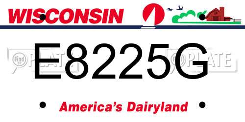 E8225G Wisconsin License Plate
