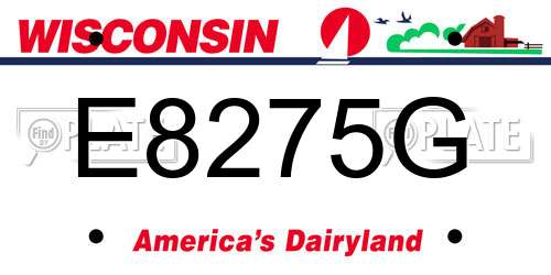 E8275G Wisconsin License Plate
