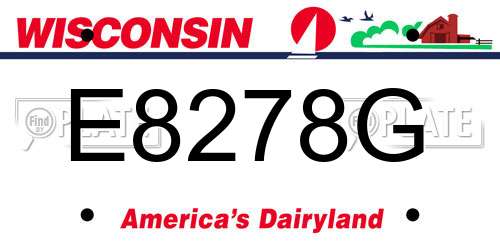 E8278G Wisconsin License Plate