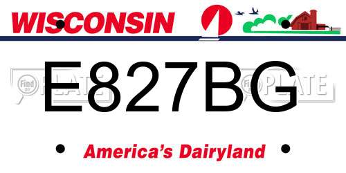 E827BG Wisconsin License Plate