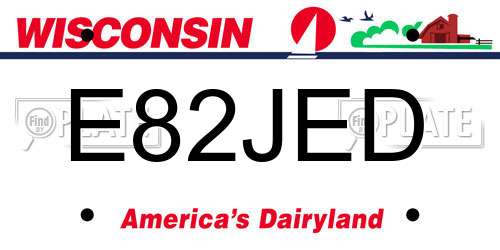 E82JED Wisconsin License Plate