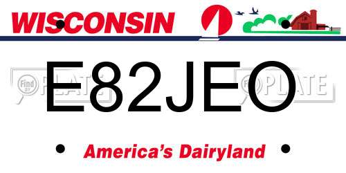 E82JEO Wisconsin License Plate