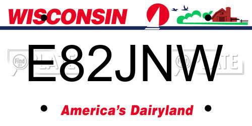 E82JNW Wisconsin License Plate
