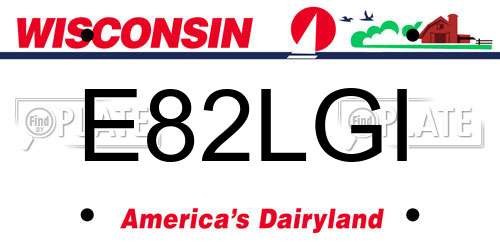 E82LGI Wisconsin License Plate