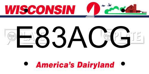 E83ACG Wisconsin License Plate