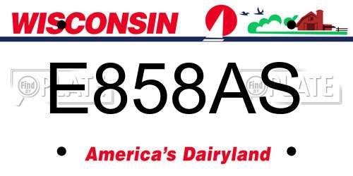 E858AS Wisconsin License Plate