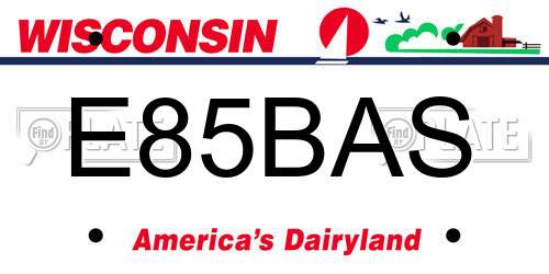 E85BAS Wisconsin License Plate