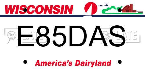 E85DAS Wisconsin License Plate