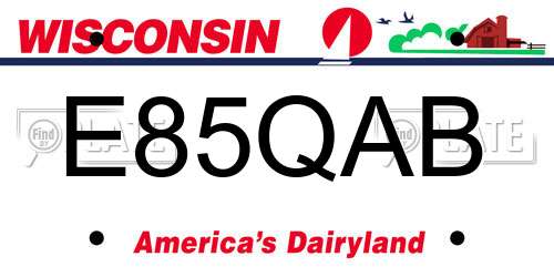 E85QAB Wisconsin License Plate
