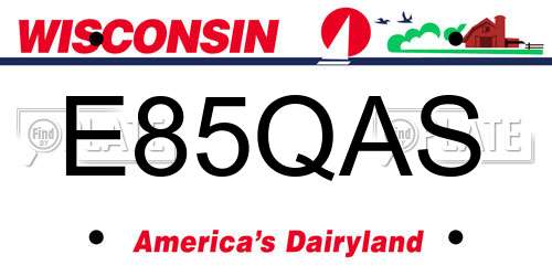 E85QAS Wisconsin License Plate