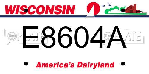 E8604A Wisconsin License Plate