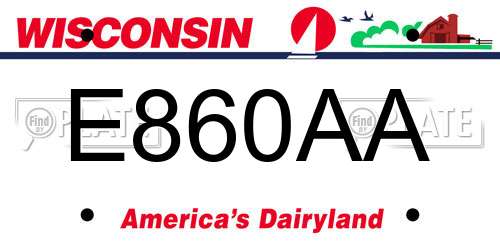 E860AA Wisconsin License Plate