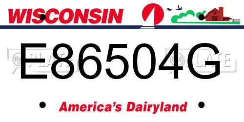 E86504G Wisconsin License Plate