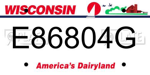 E86804G Wisconsin License Plate
