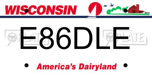 E86DLE Wisconsin License Plate